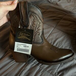 J.B. Dillon Brown Heeled Boots with Classic Design